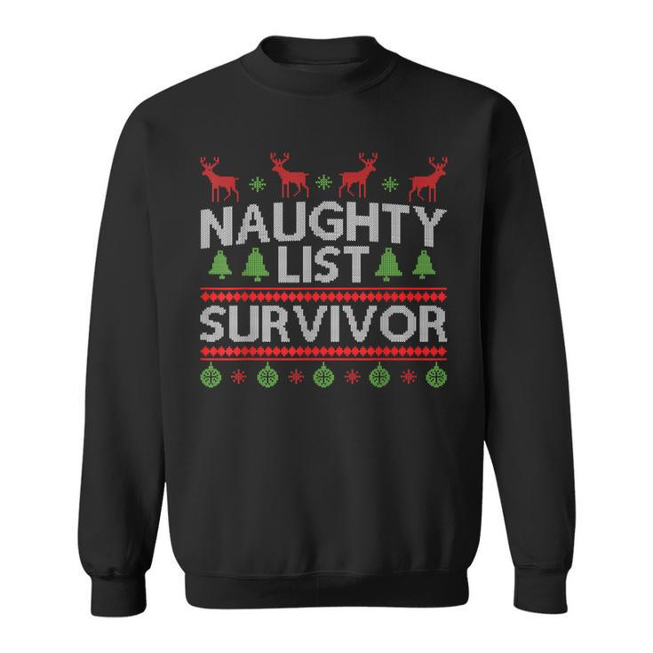Naughty List Survivor Ugly Christmas Sweater Sweatshirt