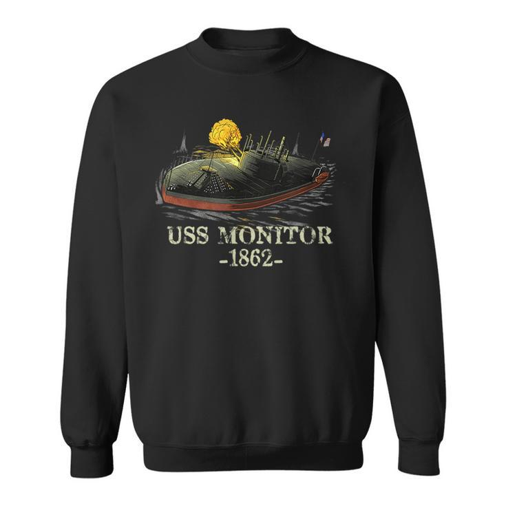Naval History American Civil War Uss Monitor Ironclad Ship Sweatshirt
