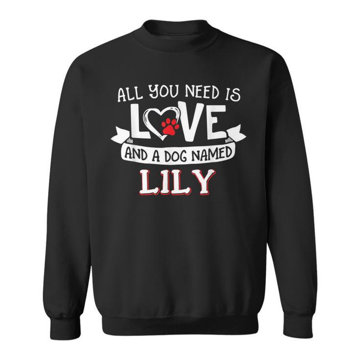 All You Need Is Love And A Dog Named Lily Small Large Sweatshirt