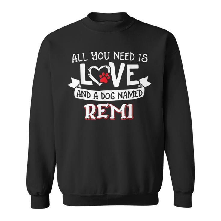 All You Need Is Love And A Dog Named Remi Small Large Sweatshirt