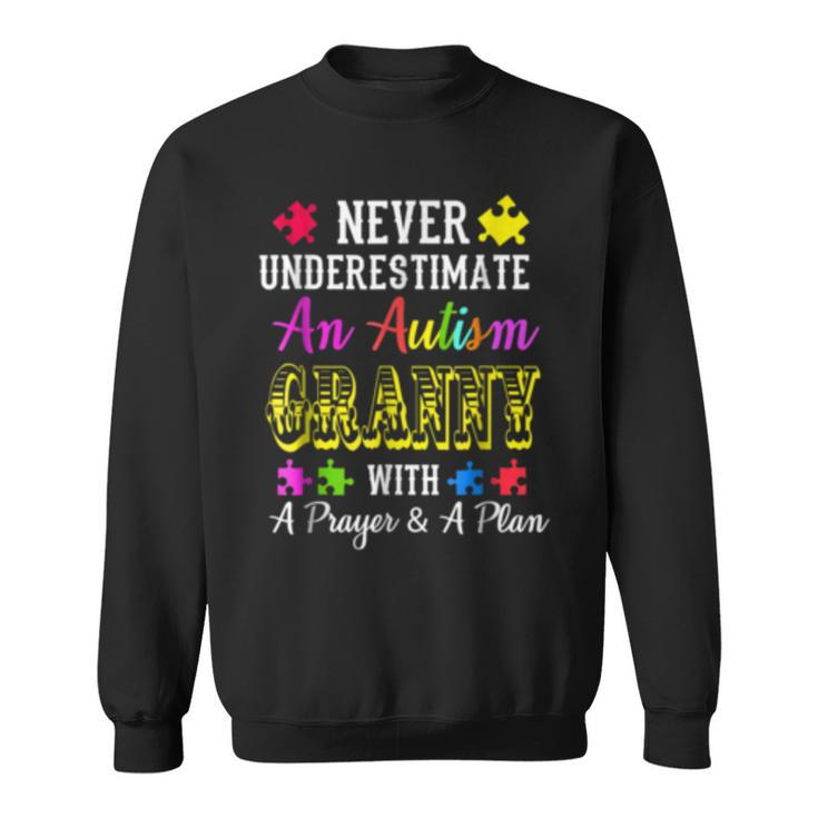 Never Underestimate An Autism Granny T  Awareness Autism Funny Gifts Sweatshirt