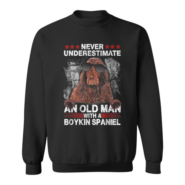 Never Underestimate An Old Man With A Boykin Spaniel Sweatshirt