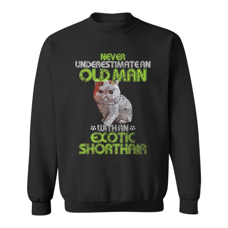 Never Underestimate An Old Man With An Exotic Shorthair Gift Sweatshirt