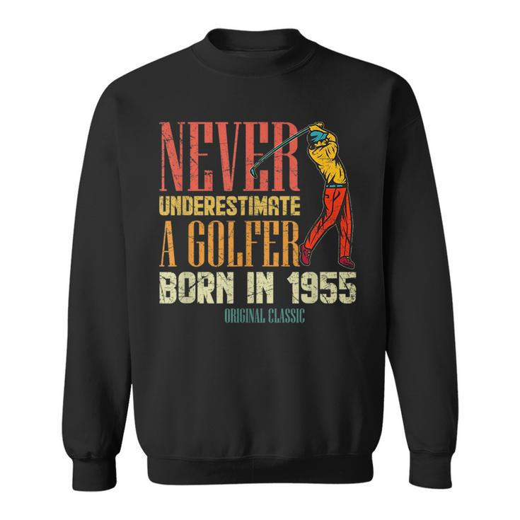 Never Underestimate Golfer Born In 1955 Gift 65 Years Old Sweatshirt