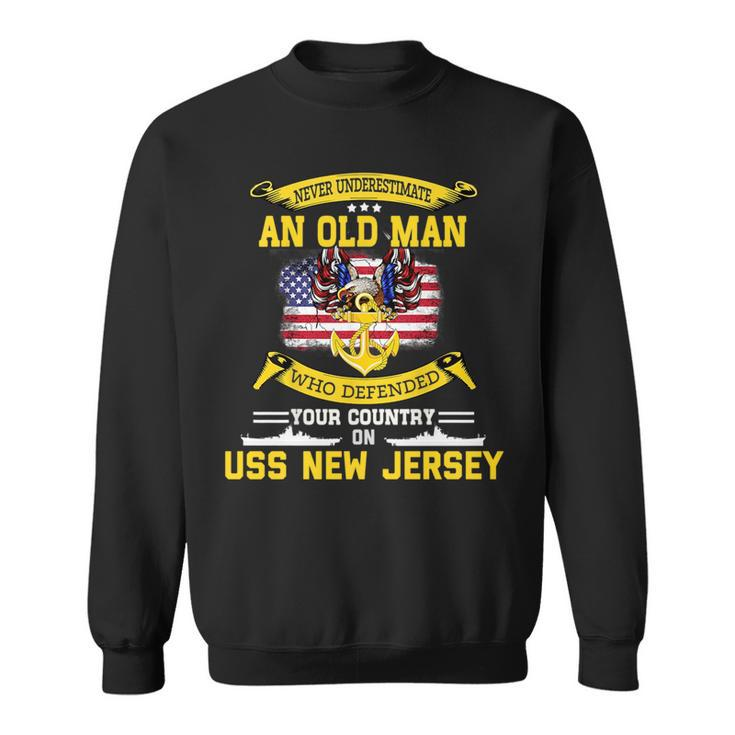 Never Underestimate Uss New Jersey Bb62 Battleship Sweatshirt