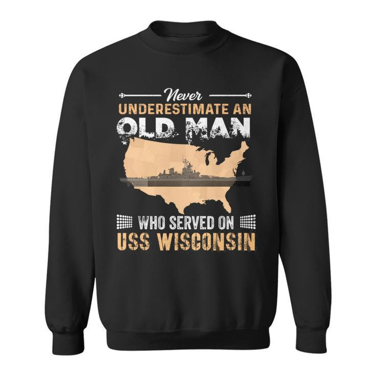 Never Underestimate Uss Wisconsin Bb64 Battleship Sweatshirt