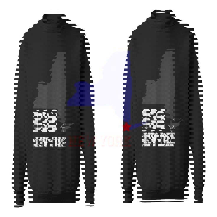 New York Area Code 838 New York Ny Map Sweatshirt