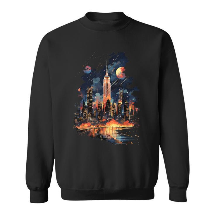 New York City Downtown Skyline Statue Of Liberty Nyc Sweatshirt