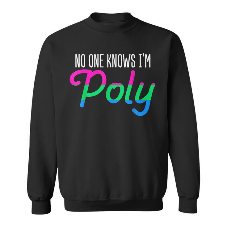 No One Knows Im Poly Polysexual Pride Flag Lesbian Gay  Sweatshirt