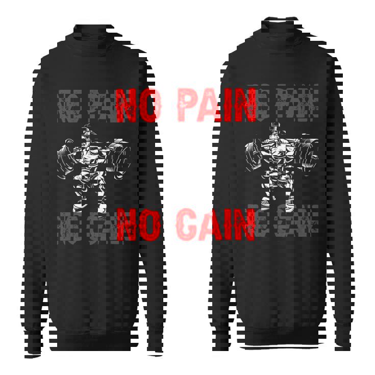 No Pain No Gain Exercise Fitness Workout Weightlifting Sweatshirt
