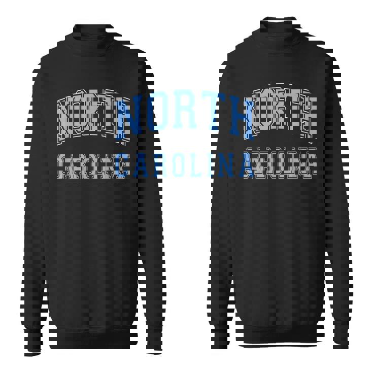 North Carolina Vintage State Nc Blue Text Sweatshirt