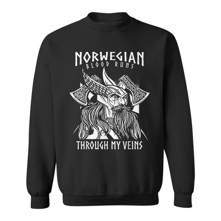Norwegian Blood Runs Through My Veins Viking & Odin Sweatshirt