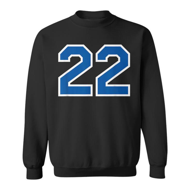 Number 22 Sports White Blue Lucky Number Sweatshirt