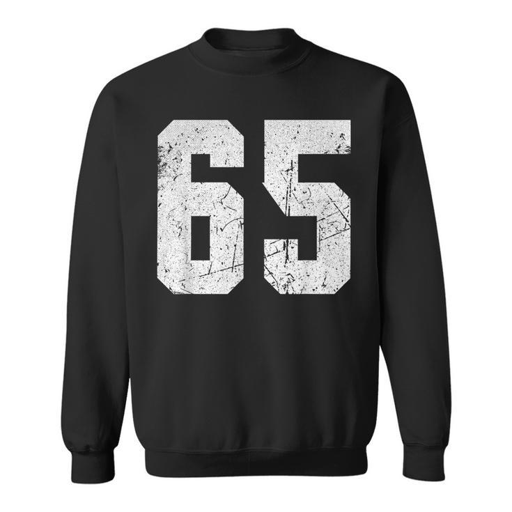 Number 65 Sport Jersey Birthday Age Lucky No White Vintage  Sweatshirt