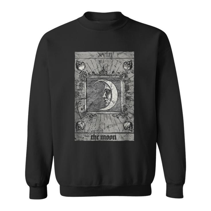 Occult The Moon Tarot Card Vintage Esoteric Horror Tarot Sweatshirt