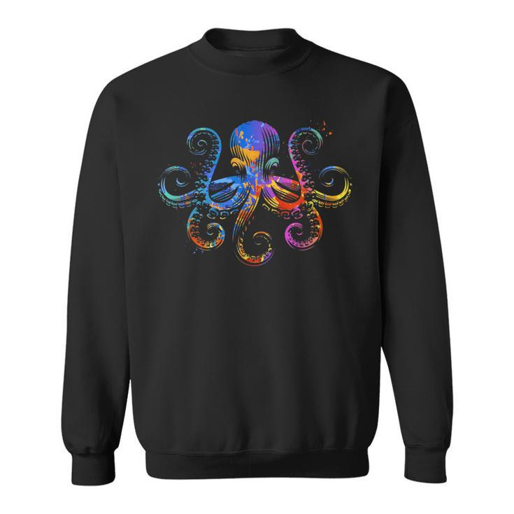Octopus Graphic - Colorful Ocean Octopus Design  Sweatshirt