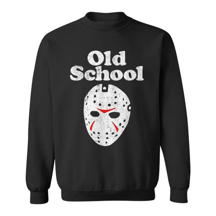 Old School Halloween Hockey Mask Horror Movie 80'S Costume Halloween Hockey  Sweatshirt