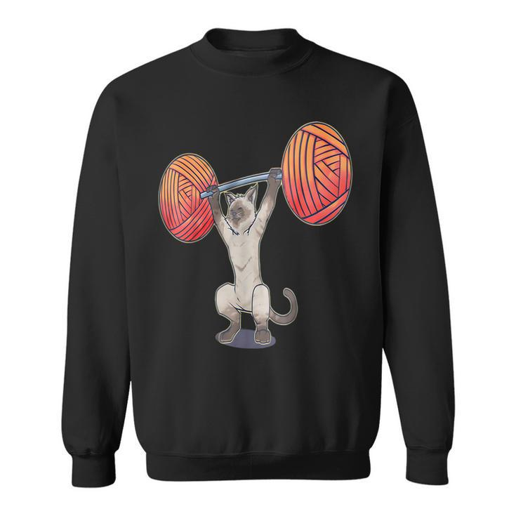 Olympic Snatch Siamese Cat Weightlifting Bodybuilding Muscle Sweatshirt