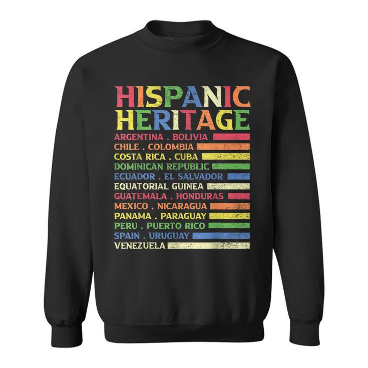 Hispanic Heritage Month 2023 National Latino Countries Flag Sweatshirt