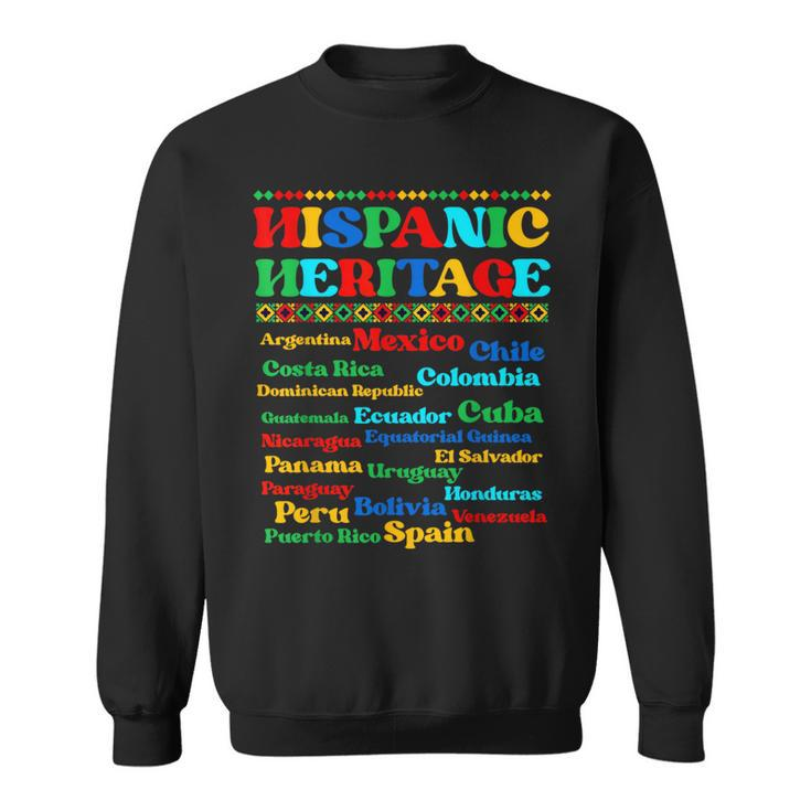 Hispanic Heritage Month 2023 National Latino Countries Flag Sweatshirt