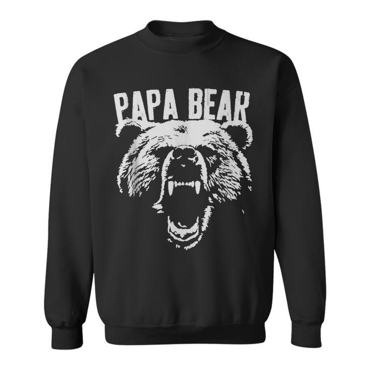 Papa Bear Best Dad Fathers Day Father Pop Men Vintage  Sweatshirt