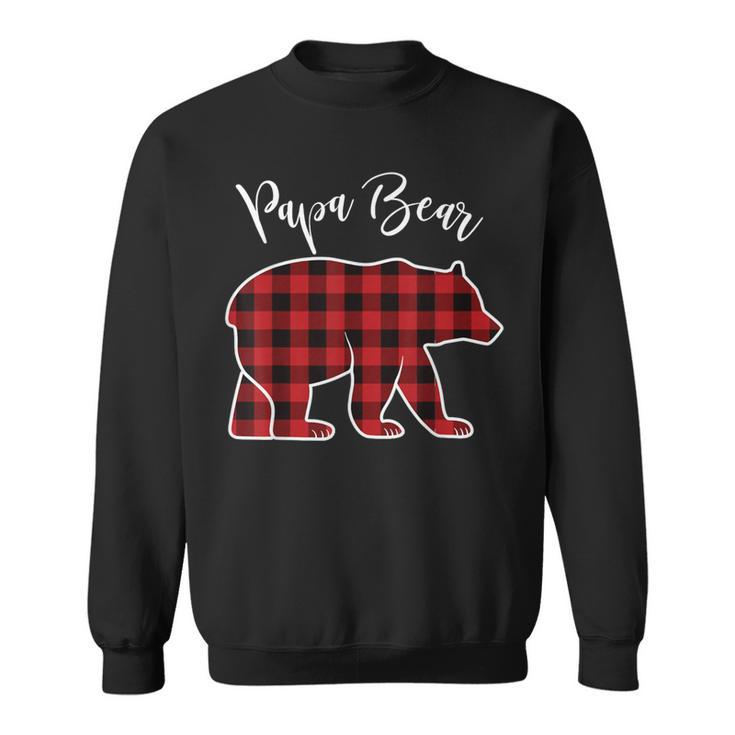 Papa Bear Pajama Red Buffalo Xmas Family Christmas Sweatshirt