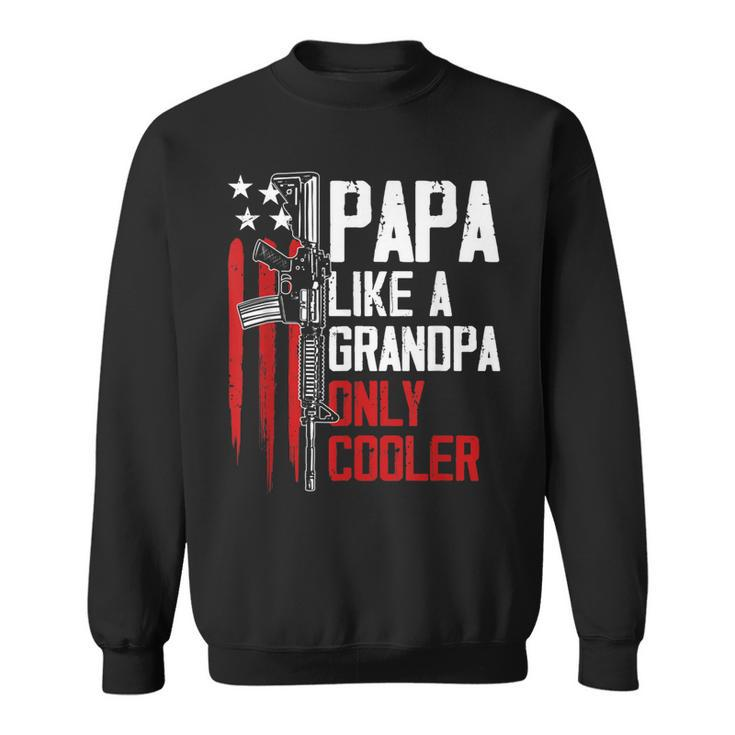 Papa Like A Grandpa Cooler Gun Right Owner Ar15 Fathers Day  Gift For Mens Sweatshirt