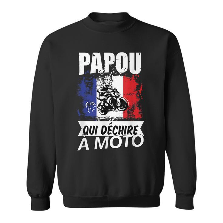 Papou Biker Mens Motorbike Gift Idea For Grandad  Sweatshirt