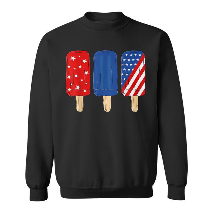 Patriotic 4Th Of July Popsicles Usa America Flag Summer Sweatshirt