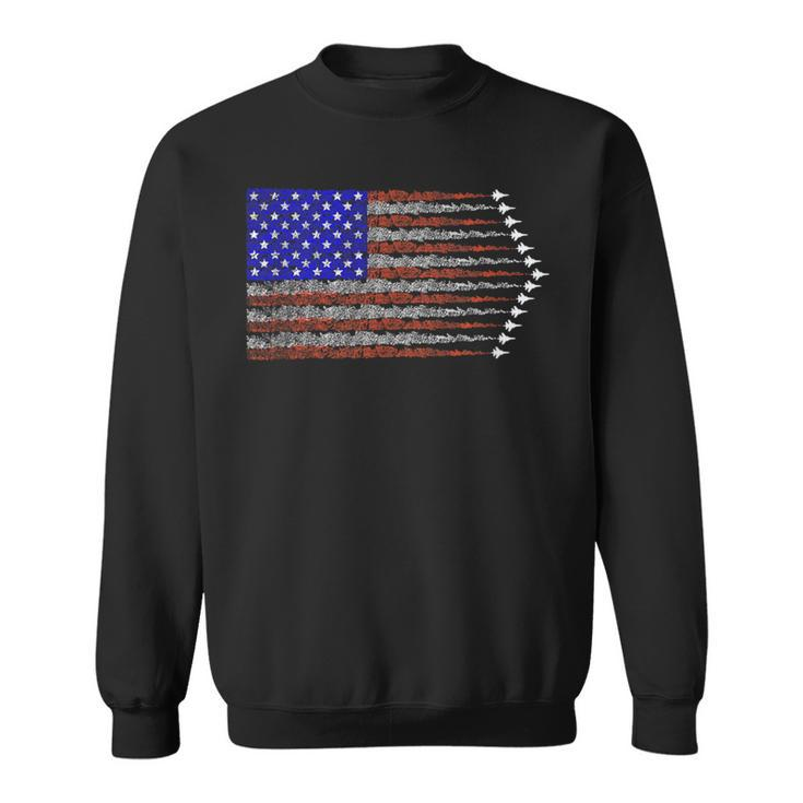 Patriotic 4Th Of July Usa American Flag Fighter Jets Sweatshirt
