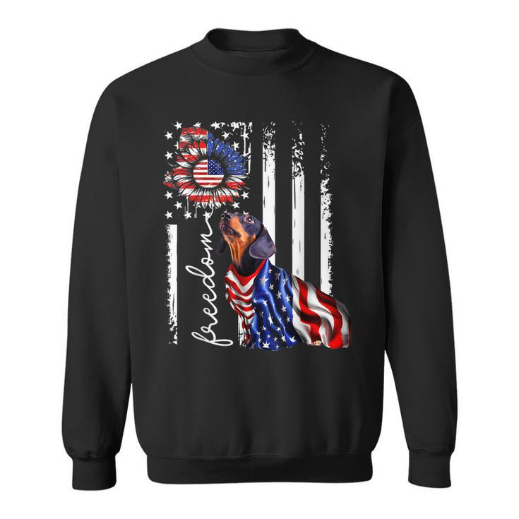 Patriotic 4Th Of July Weiner Dachshund Dog Freedom  Sweatshirt