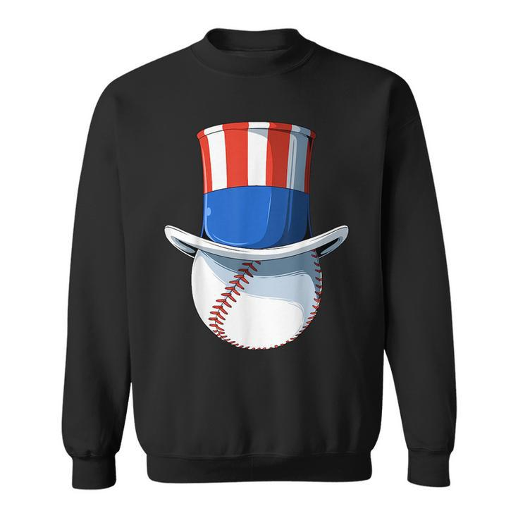 Patriotic Baseball Uncle Sam Baseball American Flag 4Th July  Sweatshirt