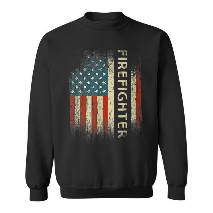 Patriotic Firefighter Gifts American Usa Flag Funny Gift For Mens Sweatshirt
