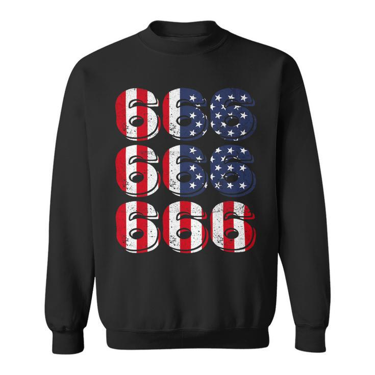 Patriotic Satan American Flag Occult Pentagram Baphomet 666 Sweatshirt