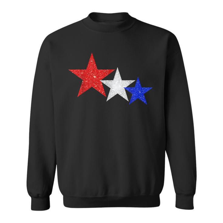 Patriotic Stars Sparkle Red White Blue American 4Th Of July  Sweatshirt