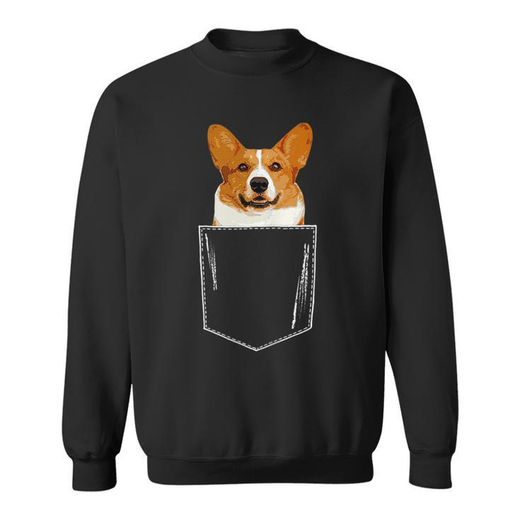 Perfect Corgi In Pocket Lover Funny Meme Gift  Sweatshirt