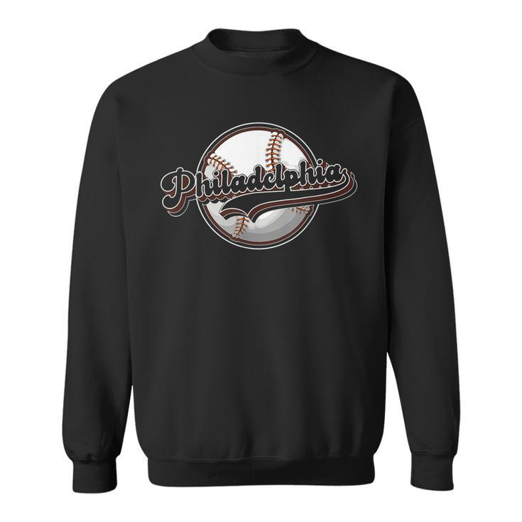Philly Cityscape Baseball Philadelphia Skyline Retro Vintage  Sweatshirt
