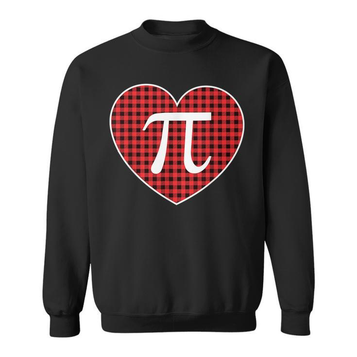 Pi Day Buffalo Plaid Heart 314 Symbol Math Nerd Gift Pi Day Funny Gifts Sweatshirt