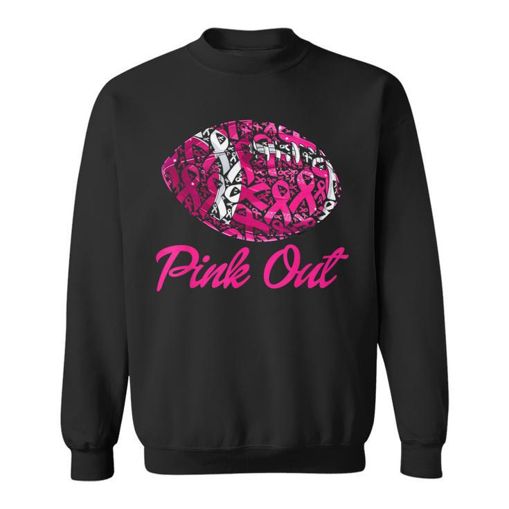 Pink Out Football Pink Ribbon Fight Breast Cancer Awareness Sweatshirt