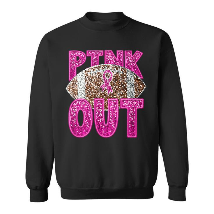 Pink Ribbon Breast Cancer Awareness Football Pink Out Sweatshirt