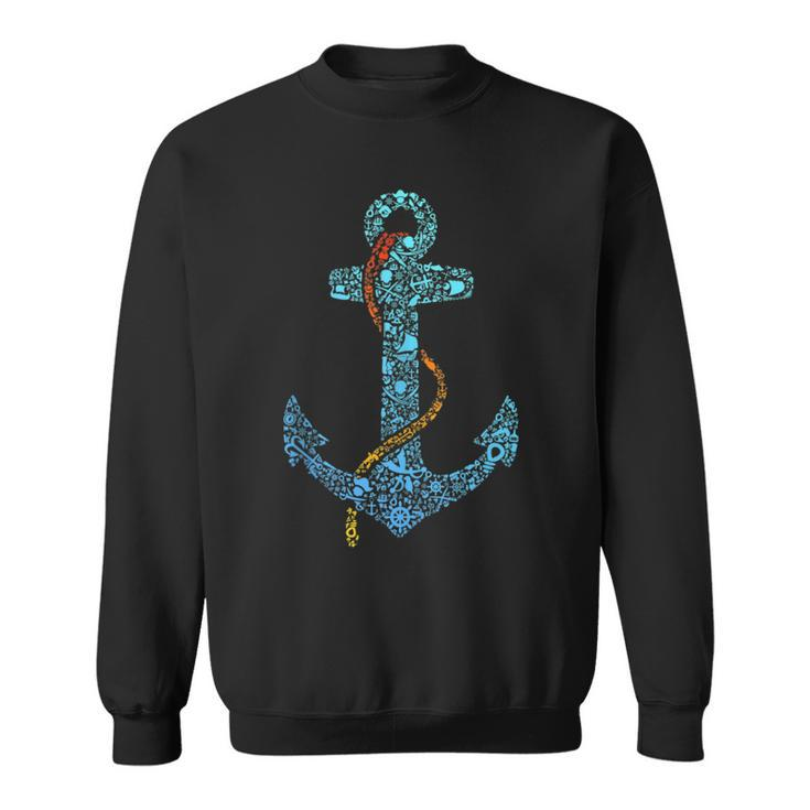 Pirate Armor Gun Boat Ship Wheel - Funny Gift Sailors Anchor  Sweatshirt