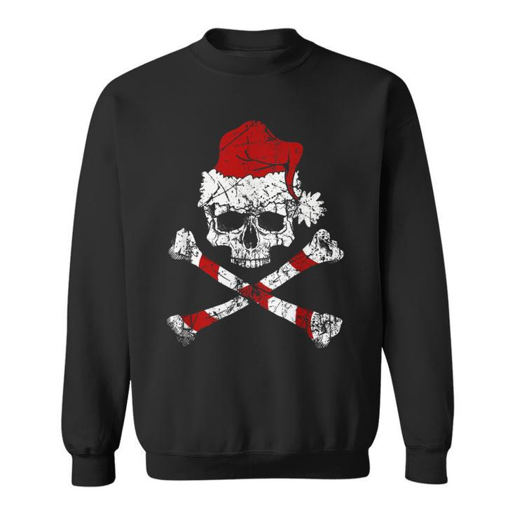 Pirate Christmas Jolly Roger Santa Hat Sweatshirt