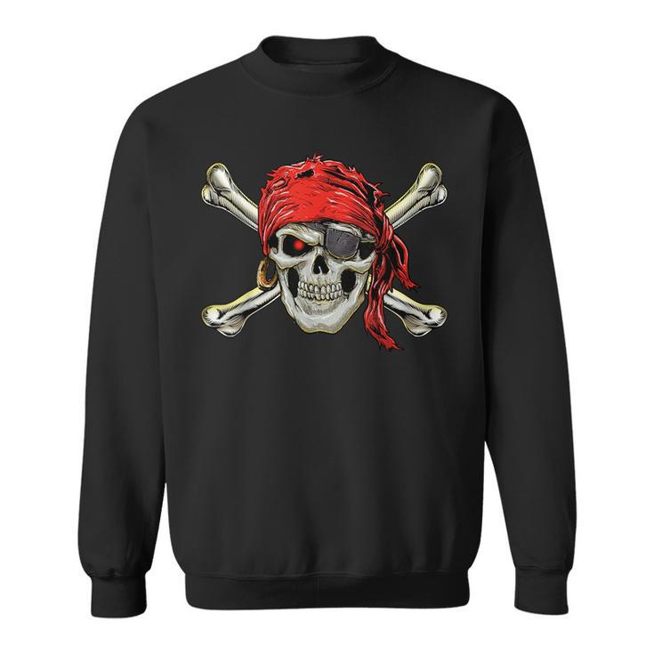 Pirate Costume Skull And Crossbones Jolly Roger Pirate  Sweatshirt