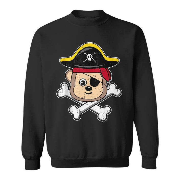 Pirate Monkey Crossbones Costume Easy Animal Halloween Gifts  Sweatshirt