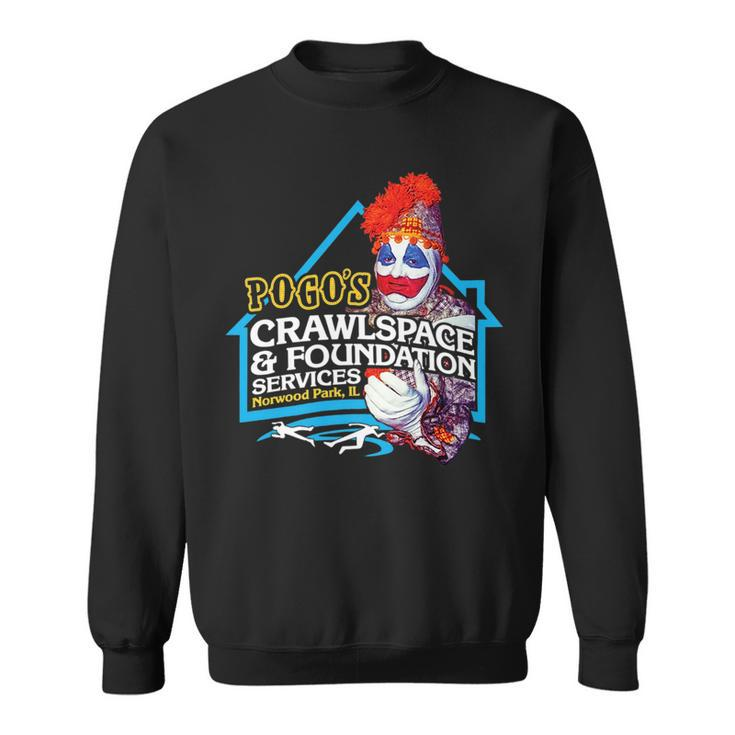 Pogos Crawlspace & Foundation - Scary Serial Killer Clown   Sweatshirt