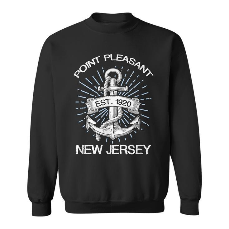 Point Pleasant Nj Vintage Nautical Anchor And RopeSweatshirt