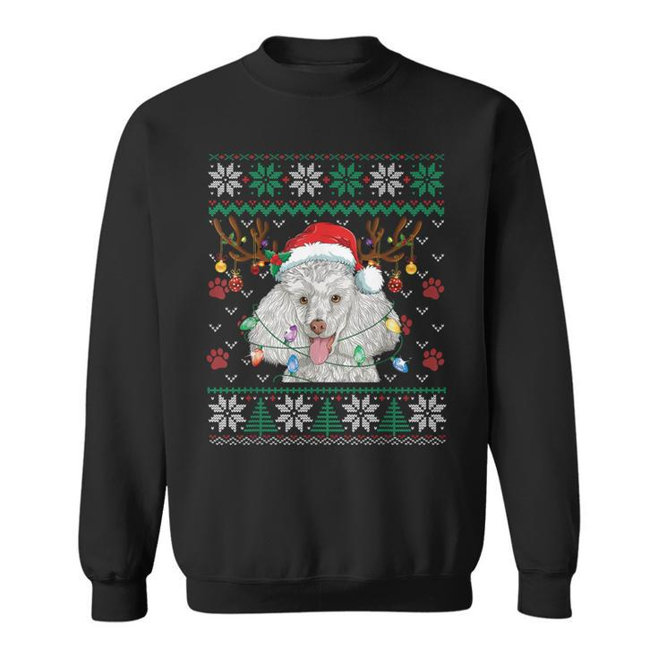Poodle Christmas Santa Reindeer Ugly Sweater Dog Lover Sweatshirt