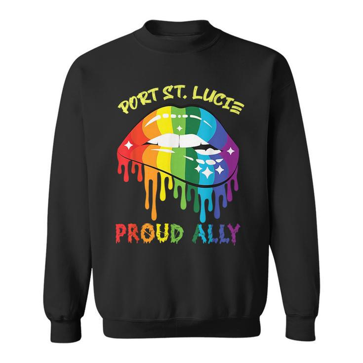Port St Lucie Proud Ally Lgbtq Pride Sayings  Sweatshirt