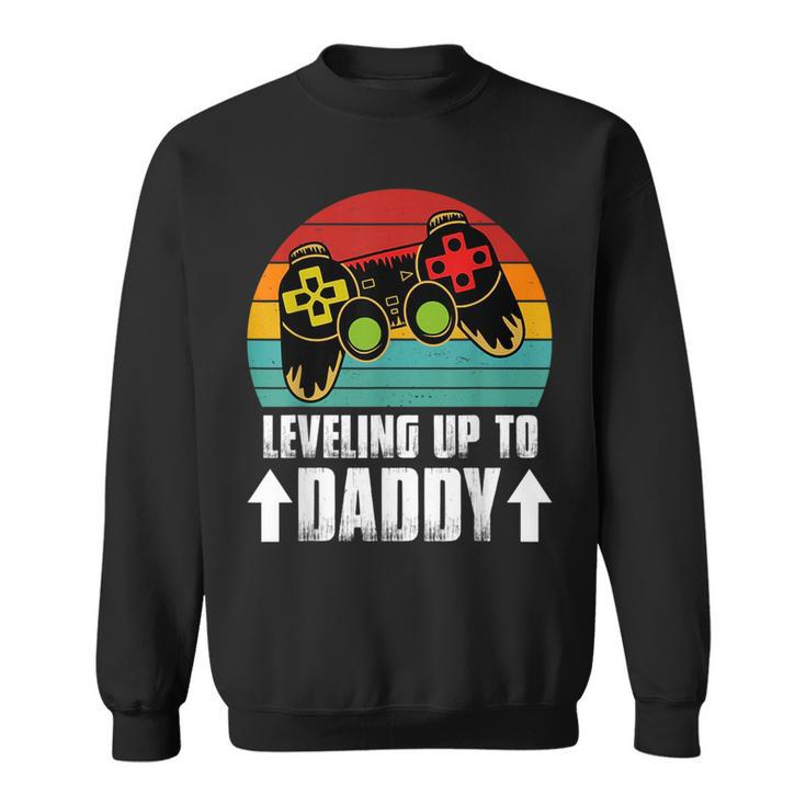 Pregnancy Announcement For Gamer Dad Leveling Up To Dad  Sweatshirt