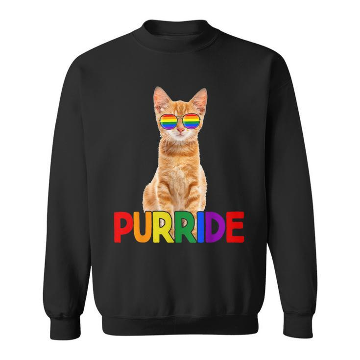 Pride Gay Cute Cat Purride Lgbtq Sweatshirt